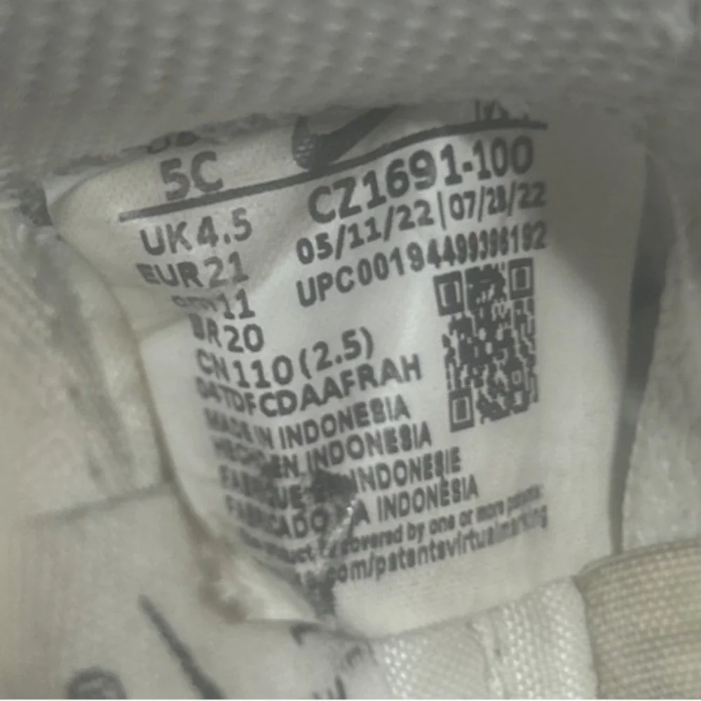 Nike Air Force 1 Low Sneakers (TS) Toddler Size 5C‎ White/Black CZ1691-100